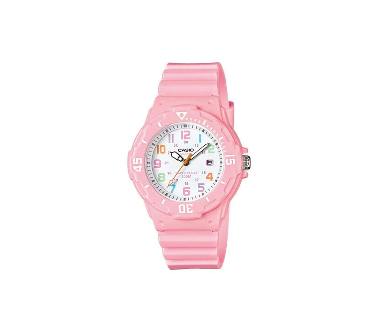 Reloj análogo para niños correa de resina rosado/blanco Casio