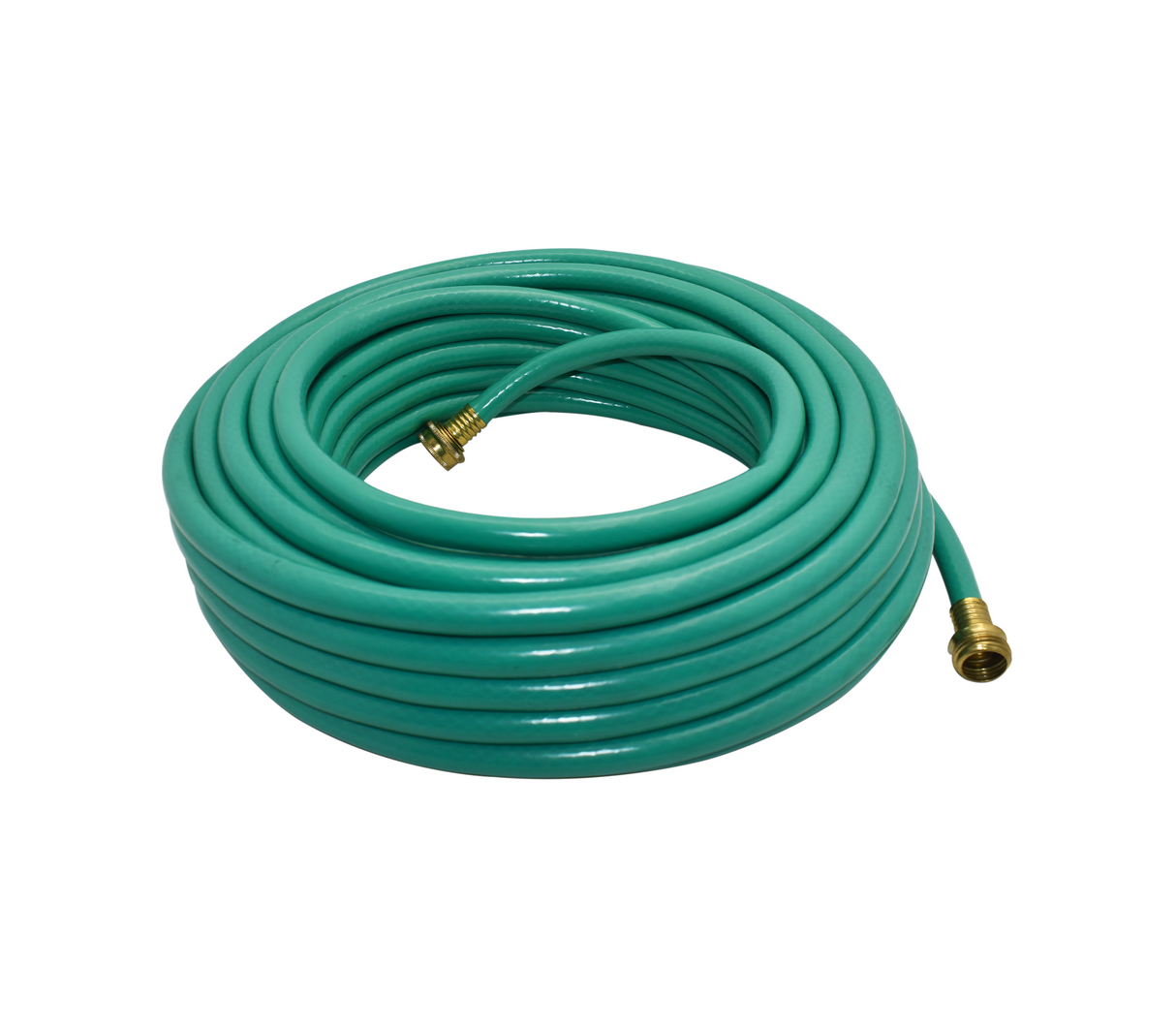 Rollo de manguera verde 1/2" reforzada con pico de bronce BellPower