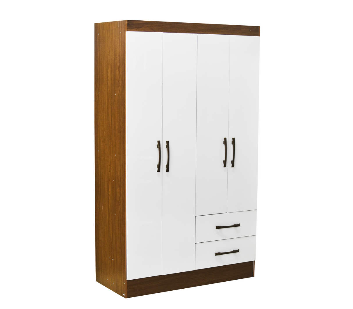 Ropero chile 952026.6 4 puertas 2 gavetas natural blanco con puerta Dj Muebles