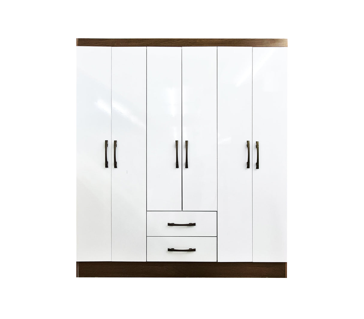 Ropero panamá 953026.6 6 puertas 2 gavetas nat/blanco Global Dj Muebles