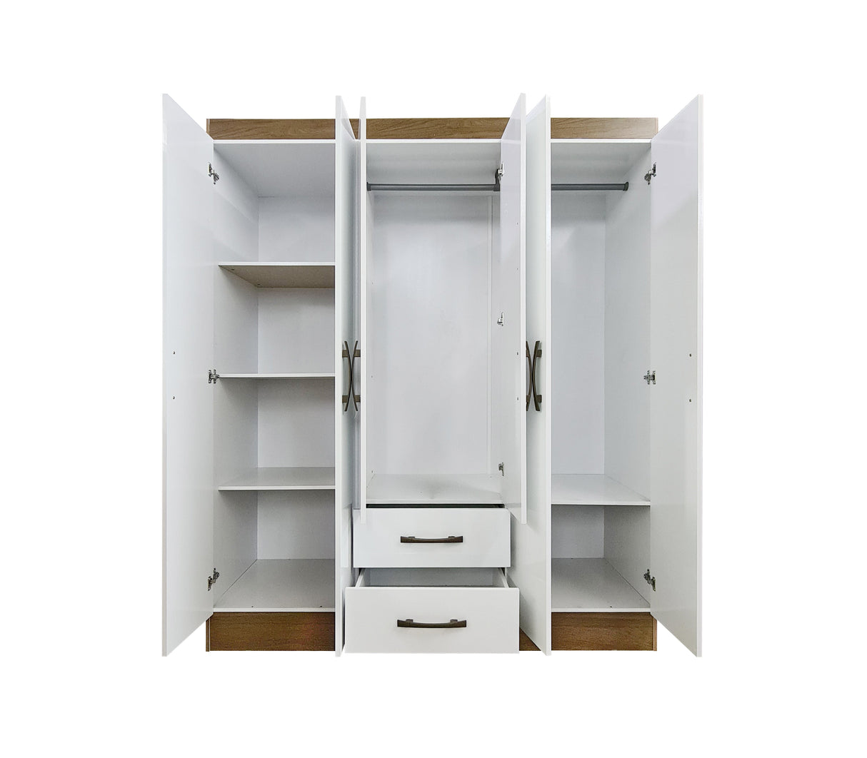 Ropero Panamá 953026.6 6 puertas 2 gavetas nat/blanco Global Dj Muebles