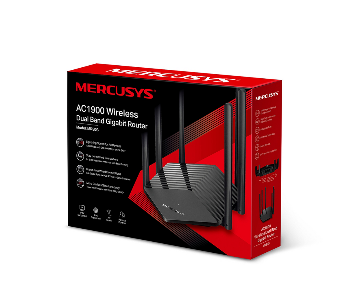 Router MR50G Inalámbrico Dualband 6 Antenas AC1900 Mercusys