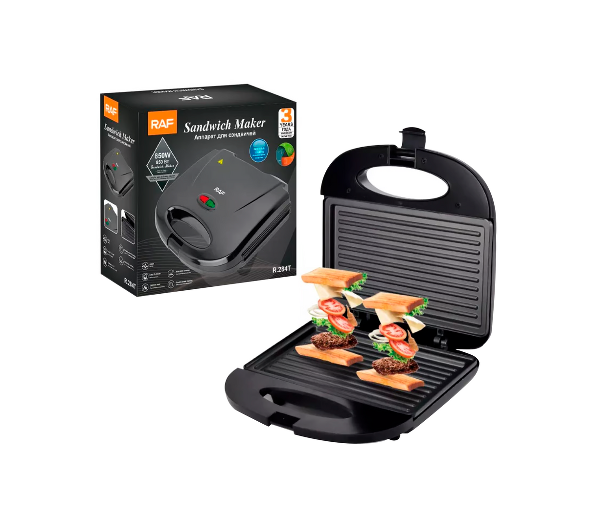 Sandwichera parrillera compacta Raf