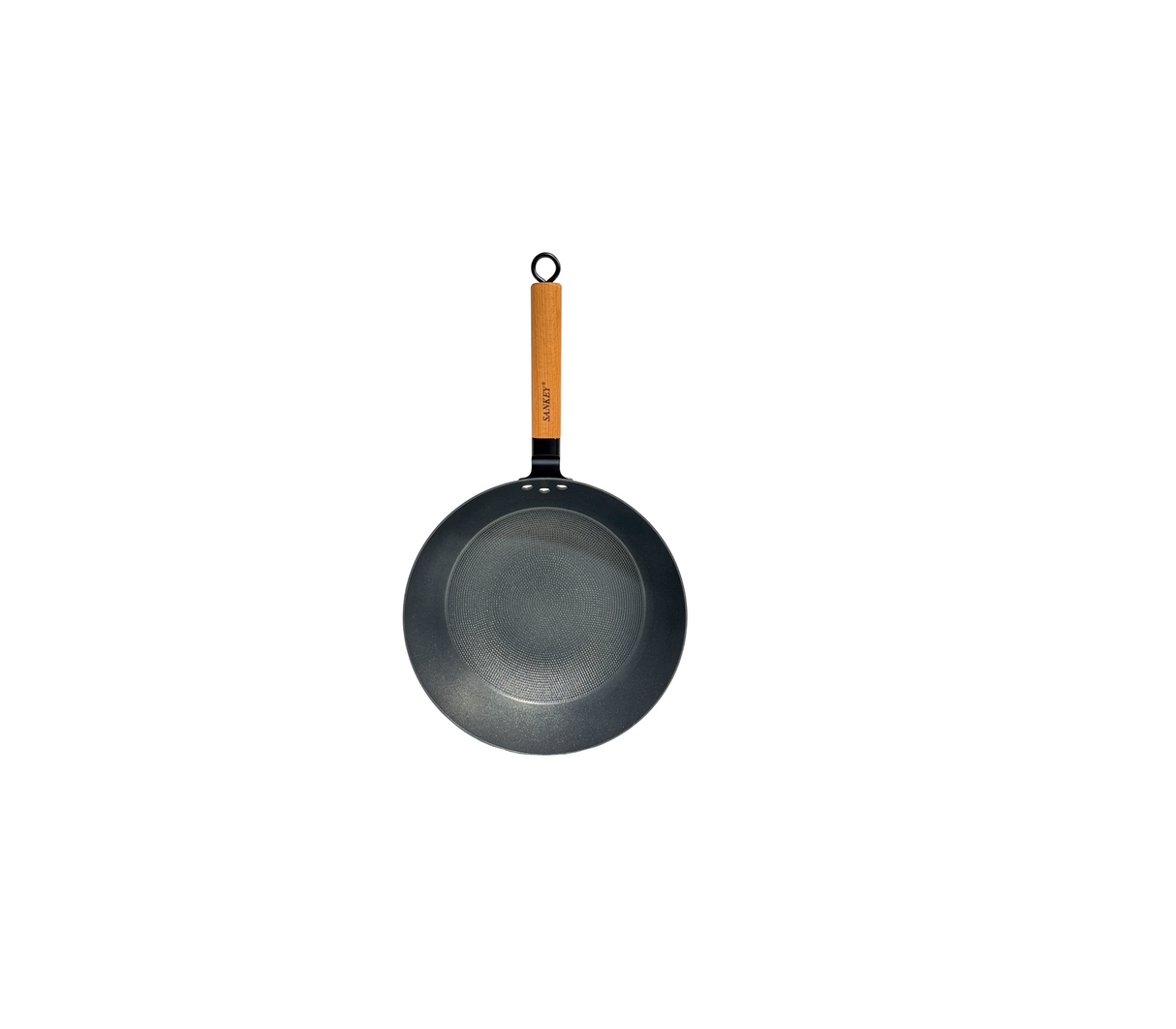 SARTEN GOURMET 12" 30cms WOK HIERRO FUND. A/ADH. SUP/PANAL A. MANGO/MADERA NEGRO SANKEY