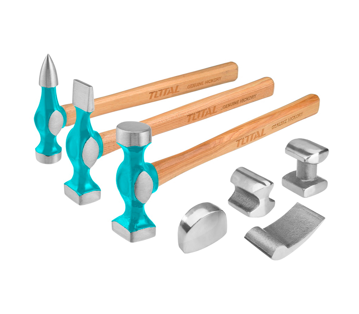 Set de martillo de hierro mango de madera 7 pzs Total