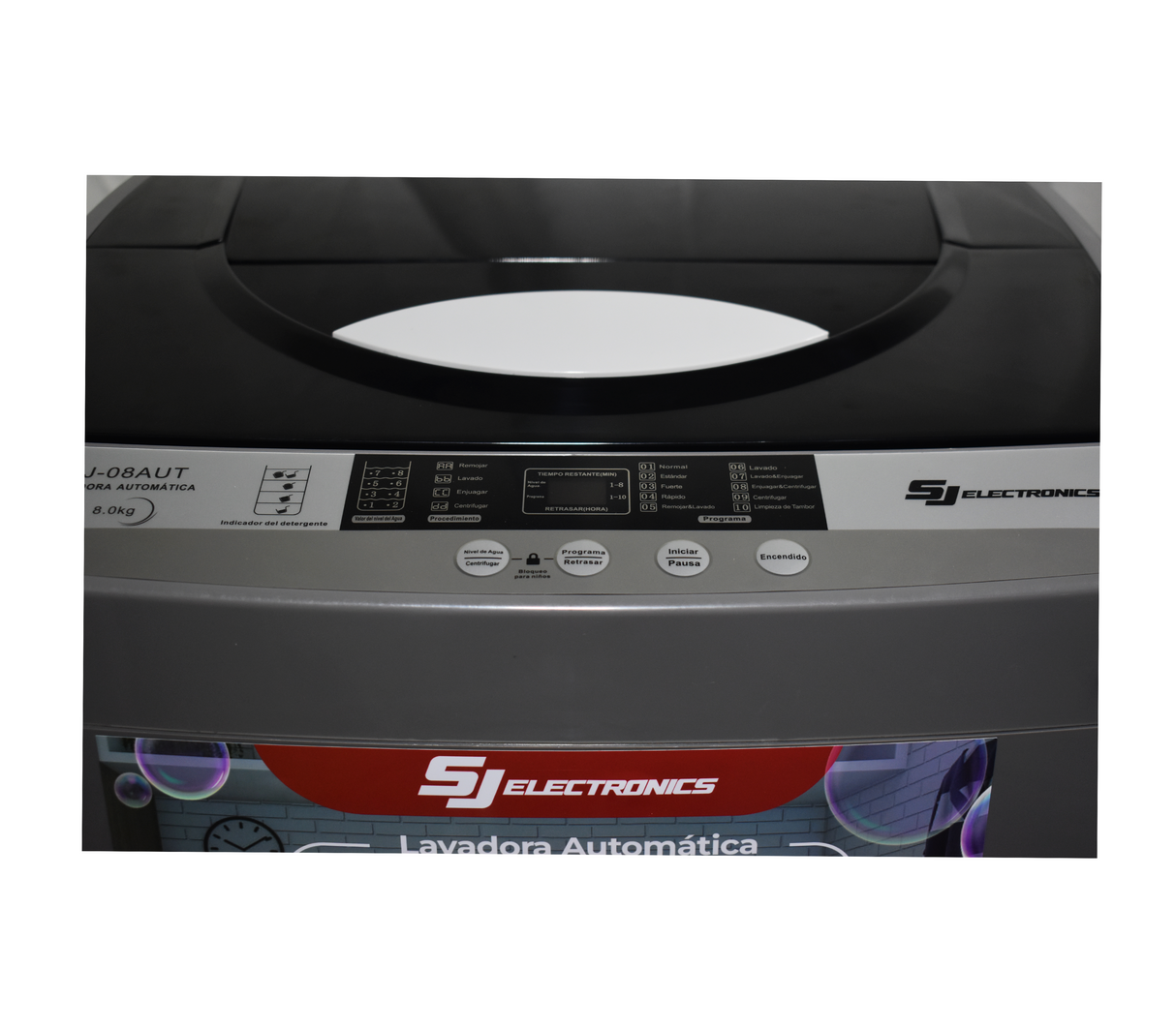 Lavadora automática 8 Kg gris Sj Electronics