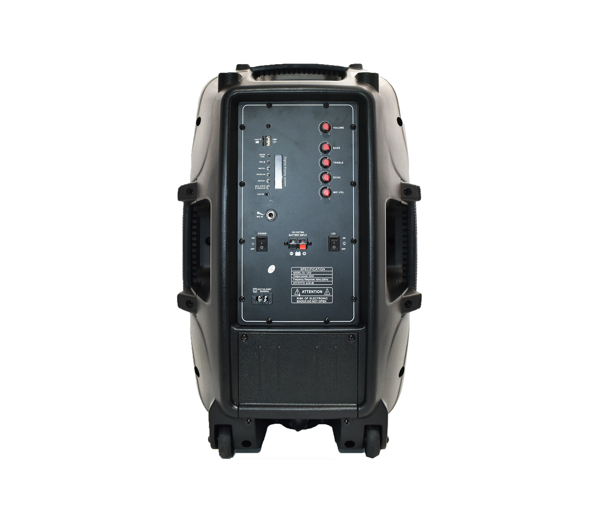 Corneta recargable 12" 60W paral y micrófono alambrico Sj Electronics