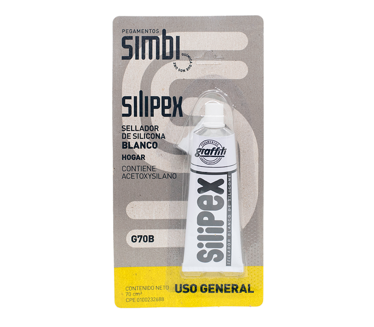 Sellador de silicón en tubo Silipex