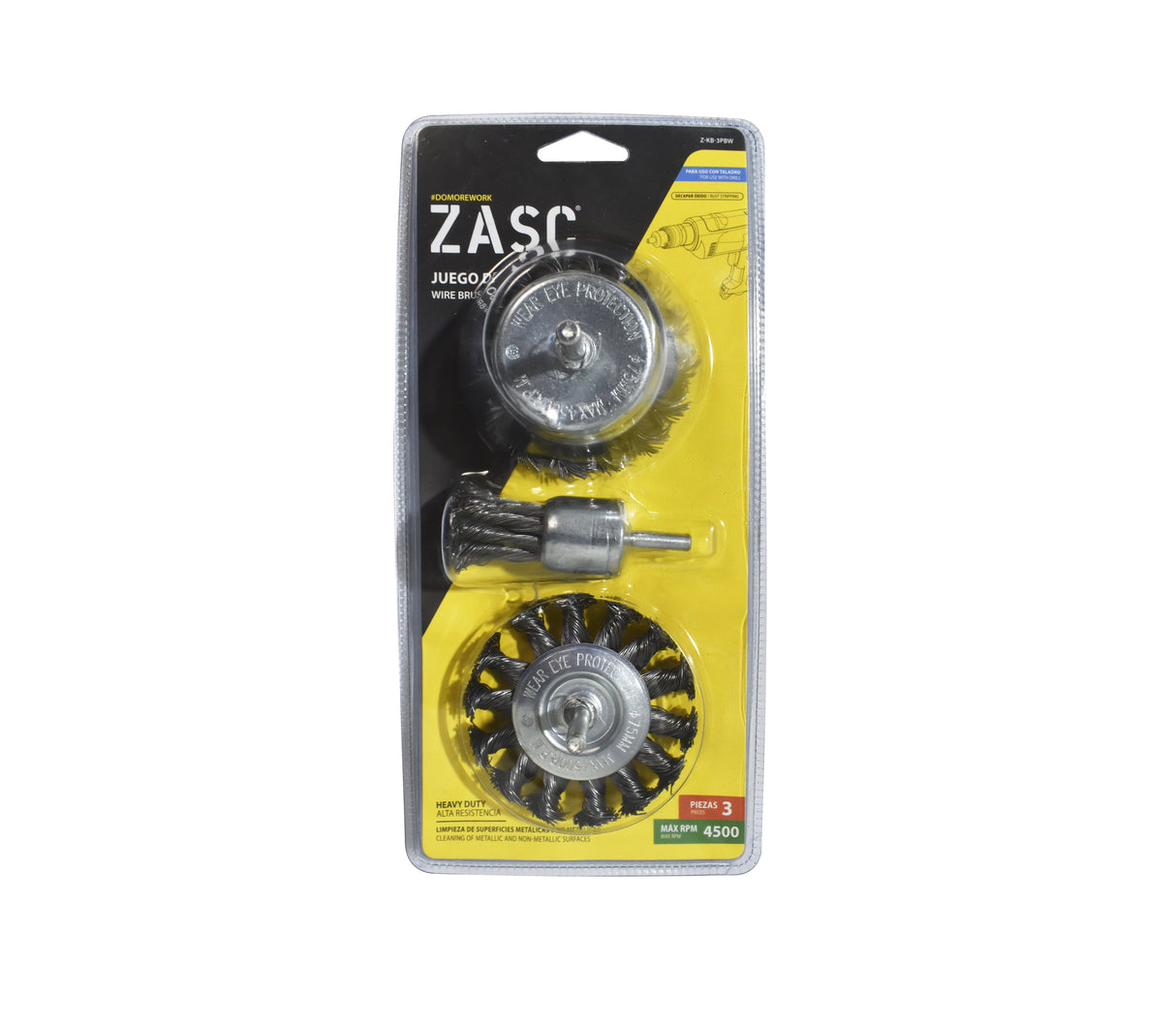 Set cepillo de alambre 3 piezas Zasc