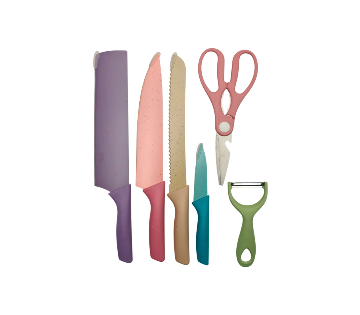 Set de 4 cuchillos+tijera colores Pamorde