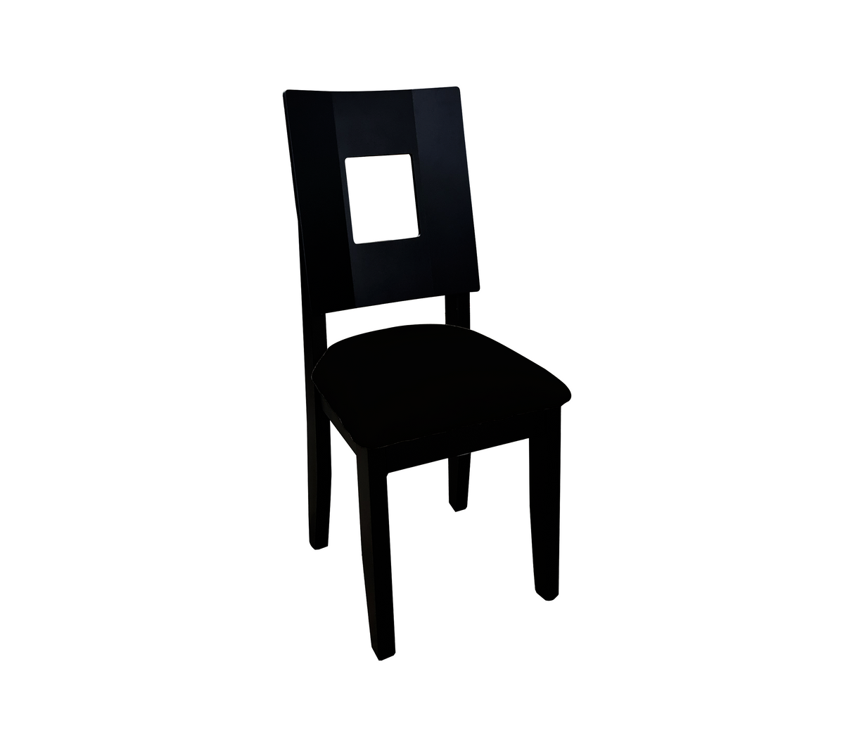 Silla para comedor con tapizado negro Mercado Del Mueble