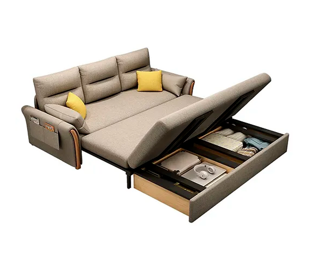 Sofá cama de tela con almacenamiento 182X76X56 Cm Powerfik