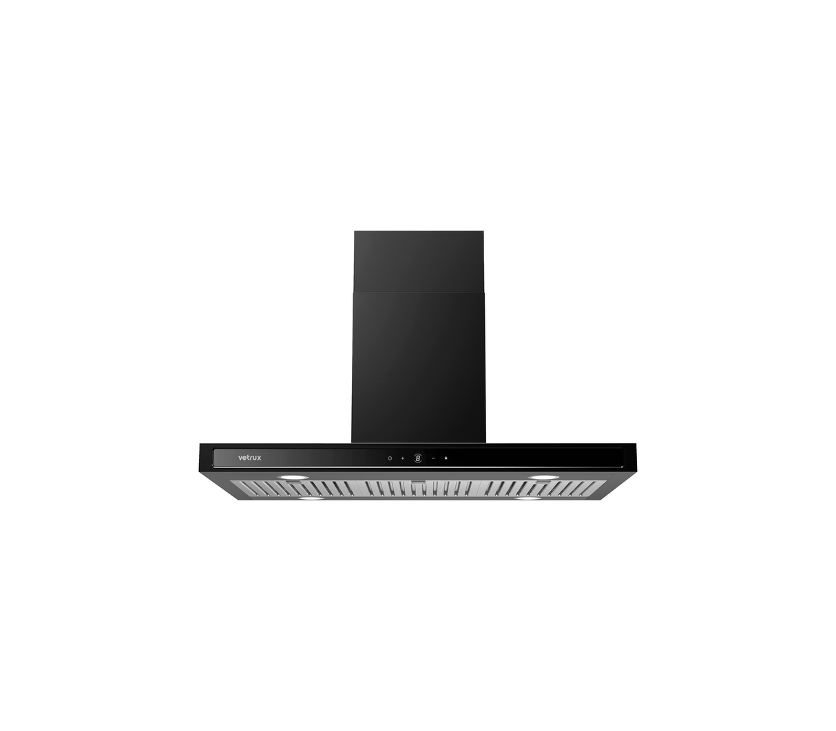 Campana Tetra isla touch 90cm black Vetrux