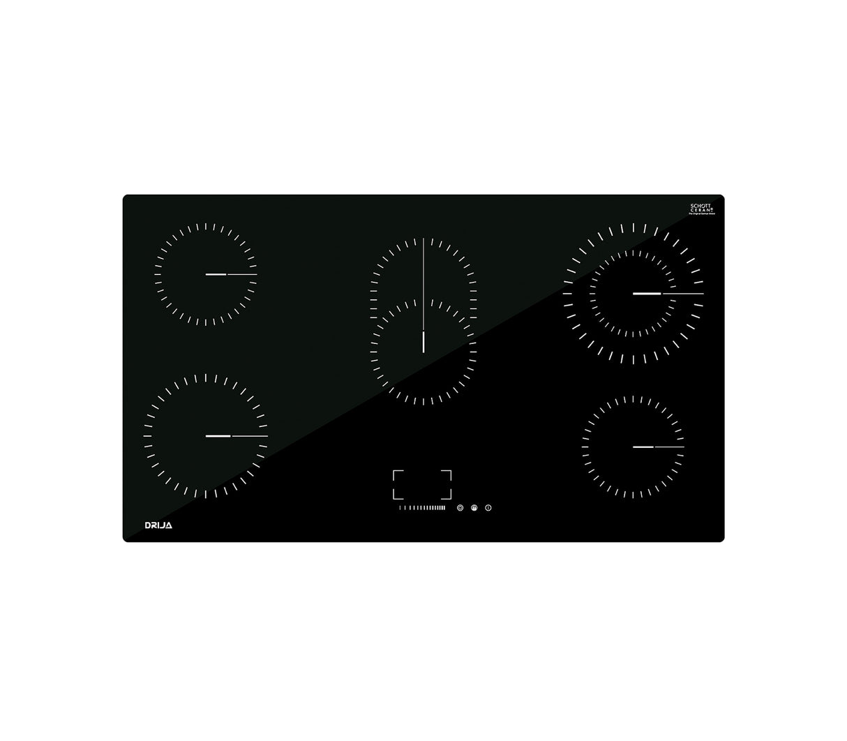Tope de cocina eléctrico 5 hornillas 90cm negro Berlín Drija