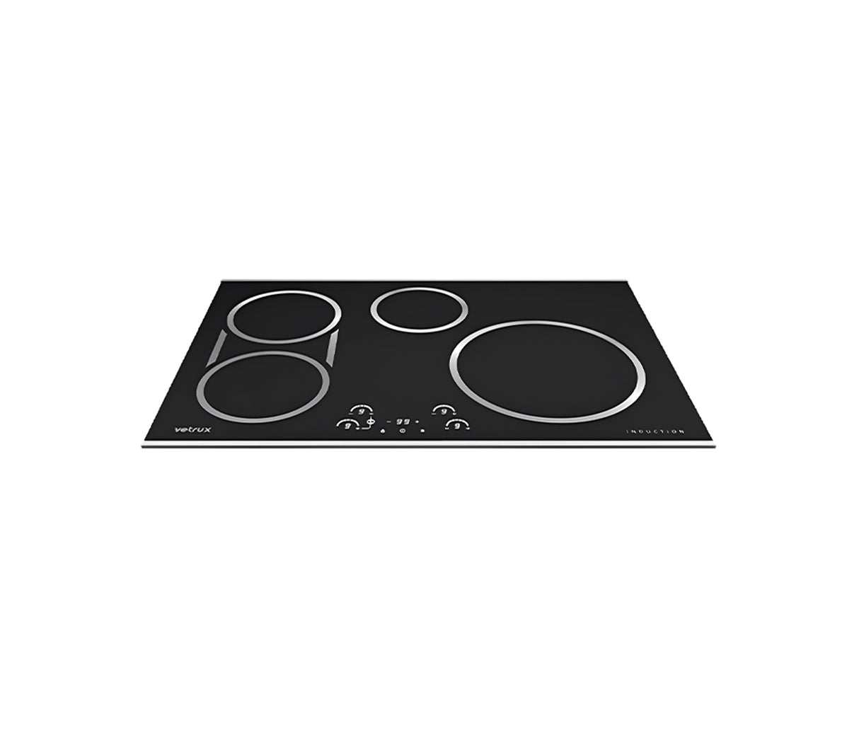 Tope de cocina inducción 4H 76cm inducta negro Vetrux