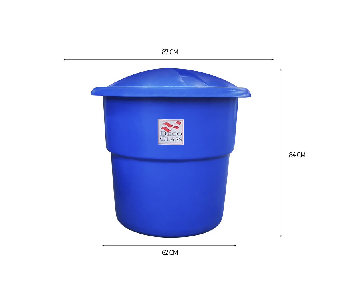 Tanque tipo vaso cónico 250 litros azul Deco Glass