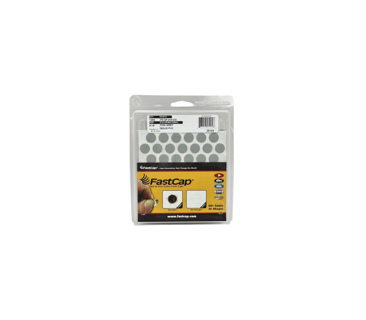 Tapa tornillo Paquete x 1060 unidades 14mm Gris Fastcap