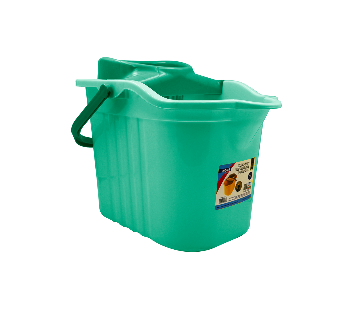 Tobo con escurridor y ruedas 19 litros Alfa Hogar