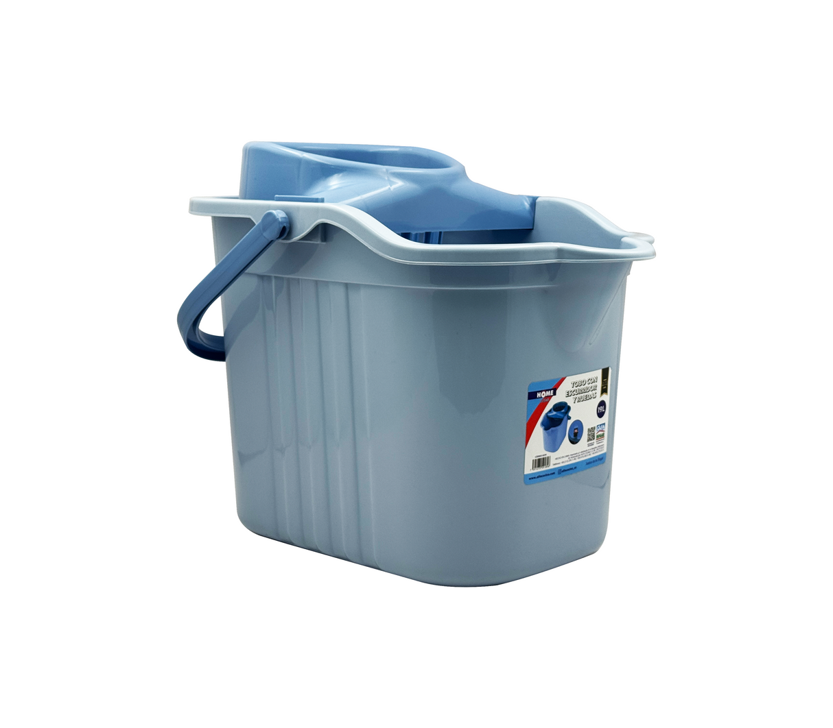 Tobo con escurridor y ruedas 19 litros Alfa Hogar