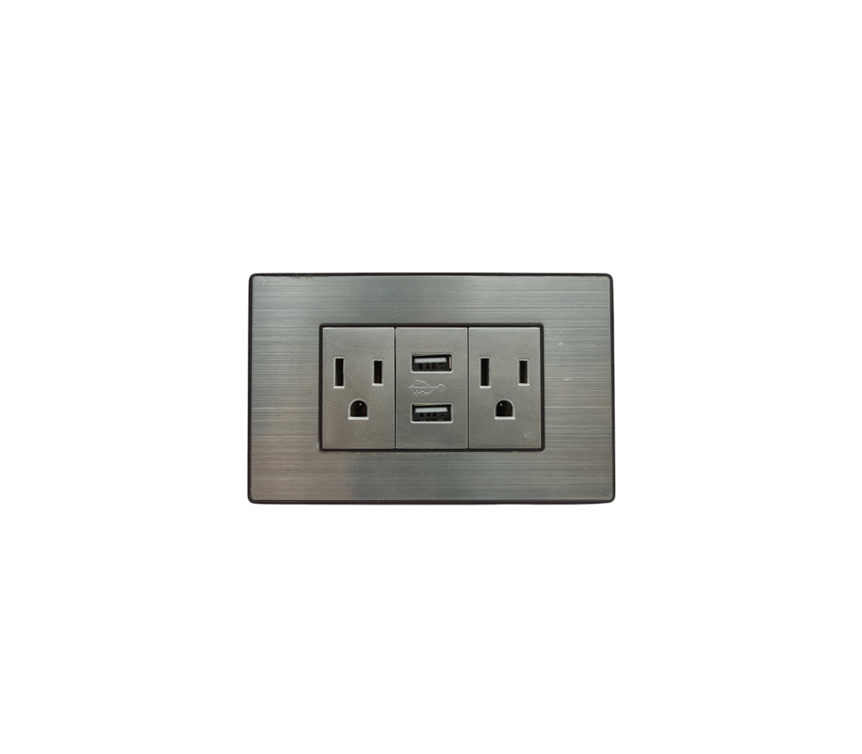 Toma doble 15a+2USB dc5v 2.1a metalizado 110v 250v Run