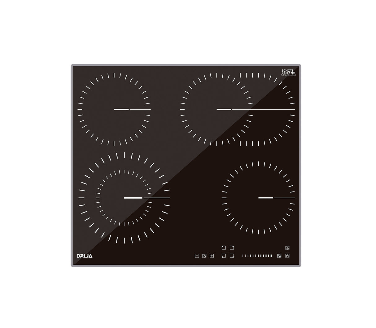 Tope de cocina eléctrico 4 hornillas 60cm negro Berlín Drija