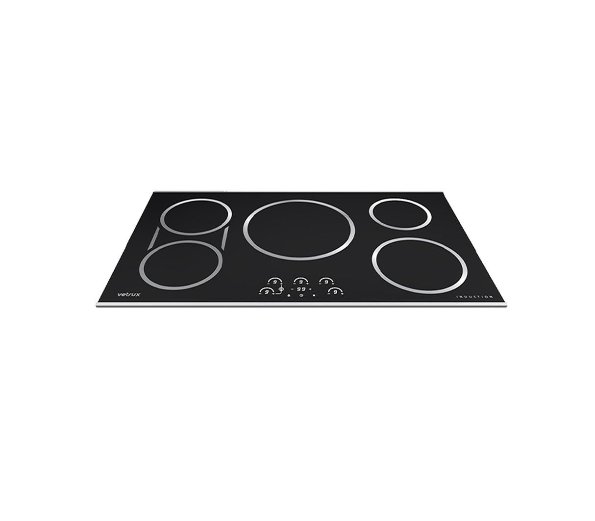 Tope de cocina inducción 5H 90cm inducta negro Vetrux