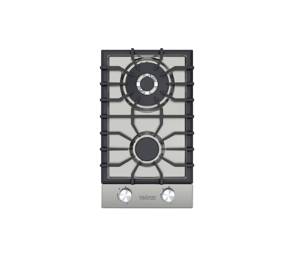 Tope de cocina a gas 2 hornillas 30cm acero Nova Pro Vetrux