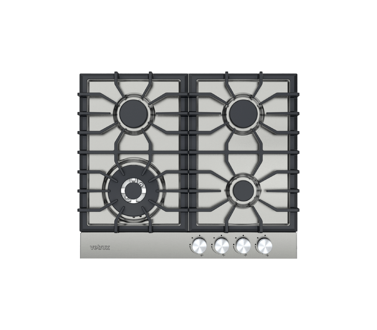 Tope de cocina a gas 4 hornillas 60cm (24") Nova Pro acero Vetrux