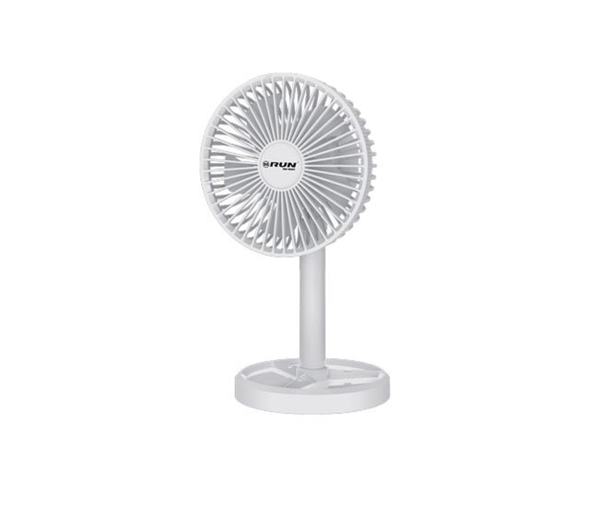Ventilador recargable giratorio con base 5" blanco Run