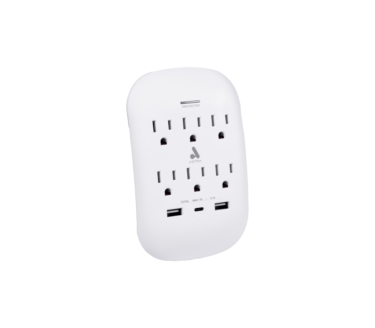 Protector de sobretensiones 6 salidas 2 usb/1 usb-c Astra