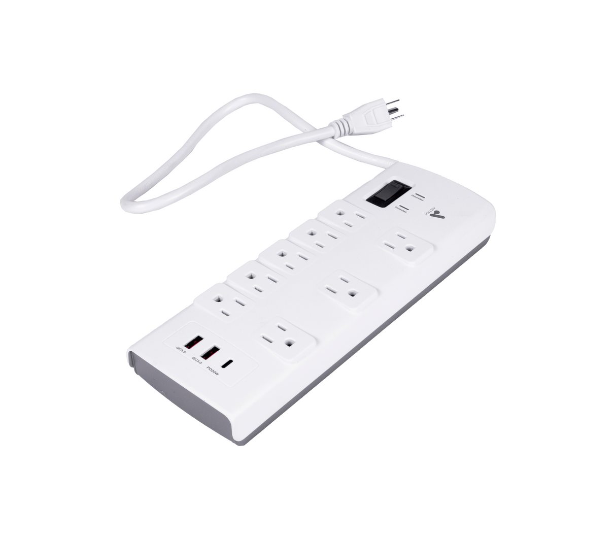 Regleta 8 tomas sobretensión 2 usb/ 1 usb-c blanco Astra