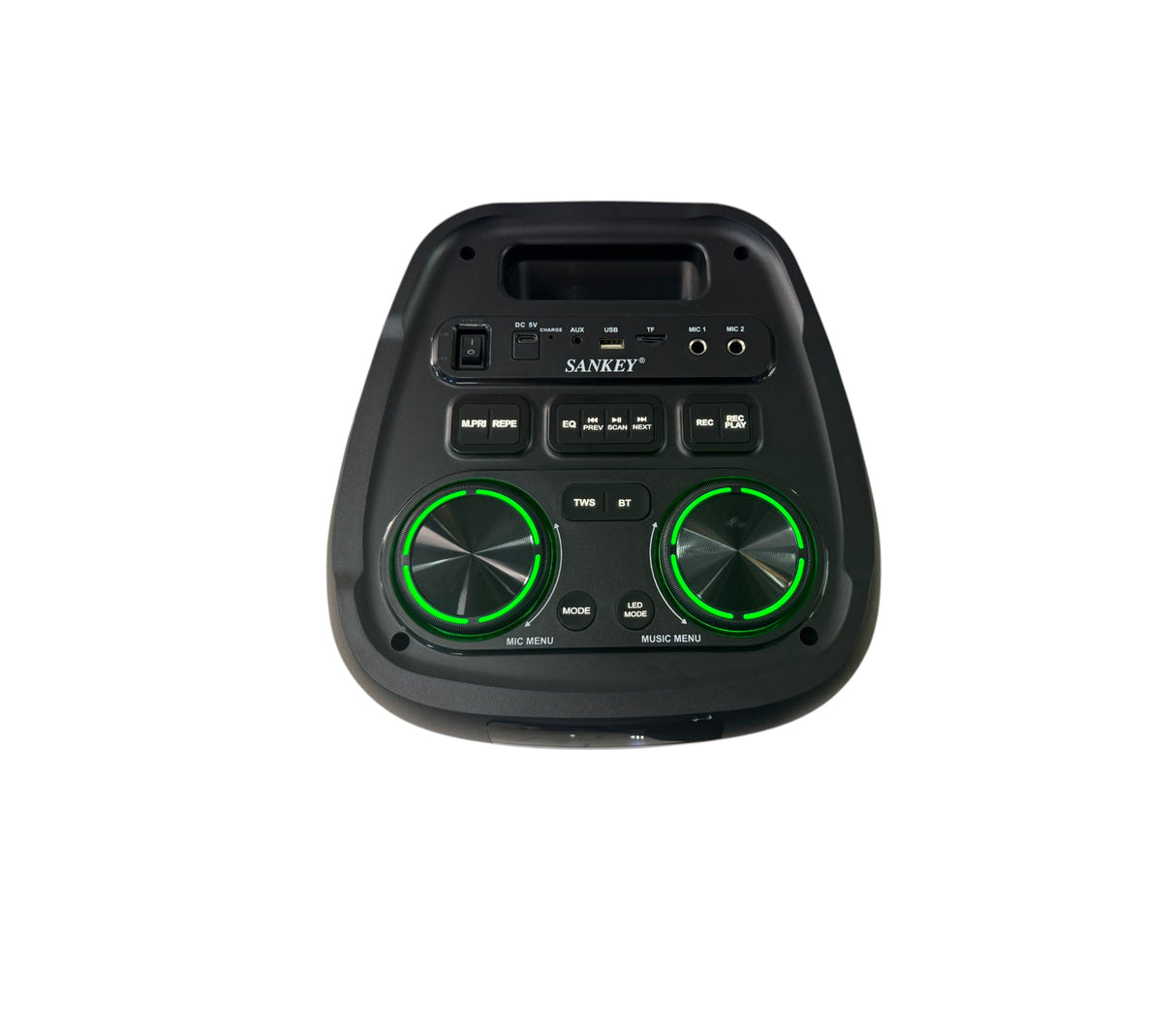 Corneta 8" con control 50W recargable Bluetooth/USB/Karaoke Sankey