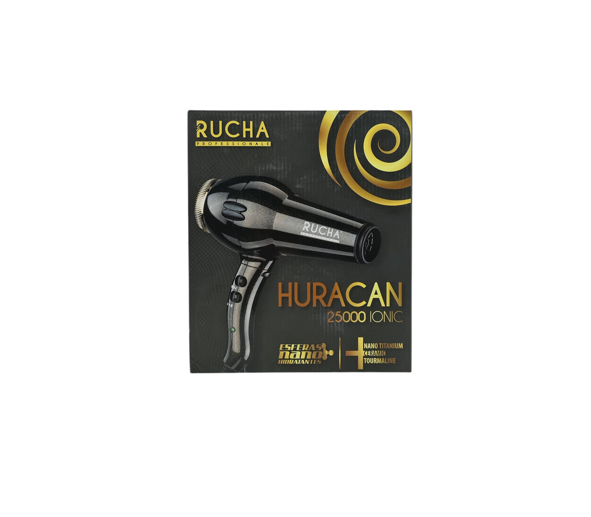Secador de cabello huracán 25000 Negro/Gold Rucha