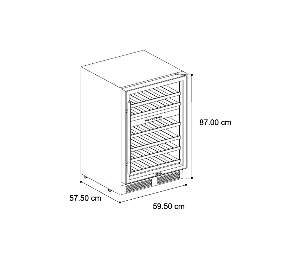 Vinera empotrable c/compresor 46 botellas acero Ciro Drija