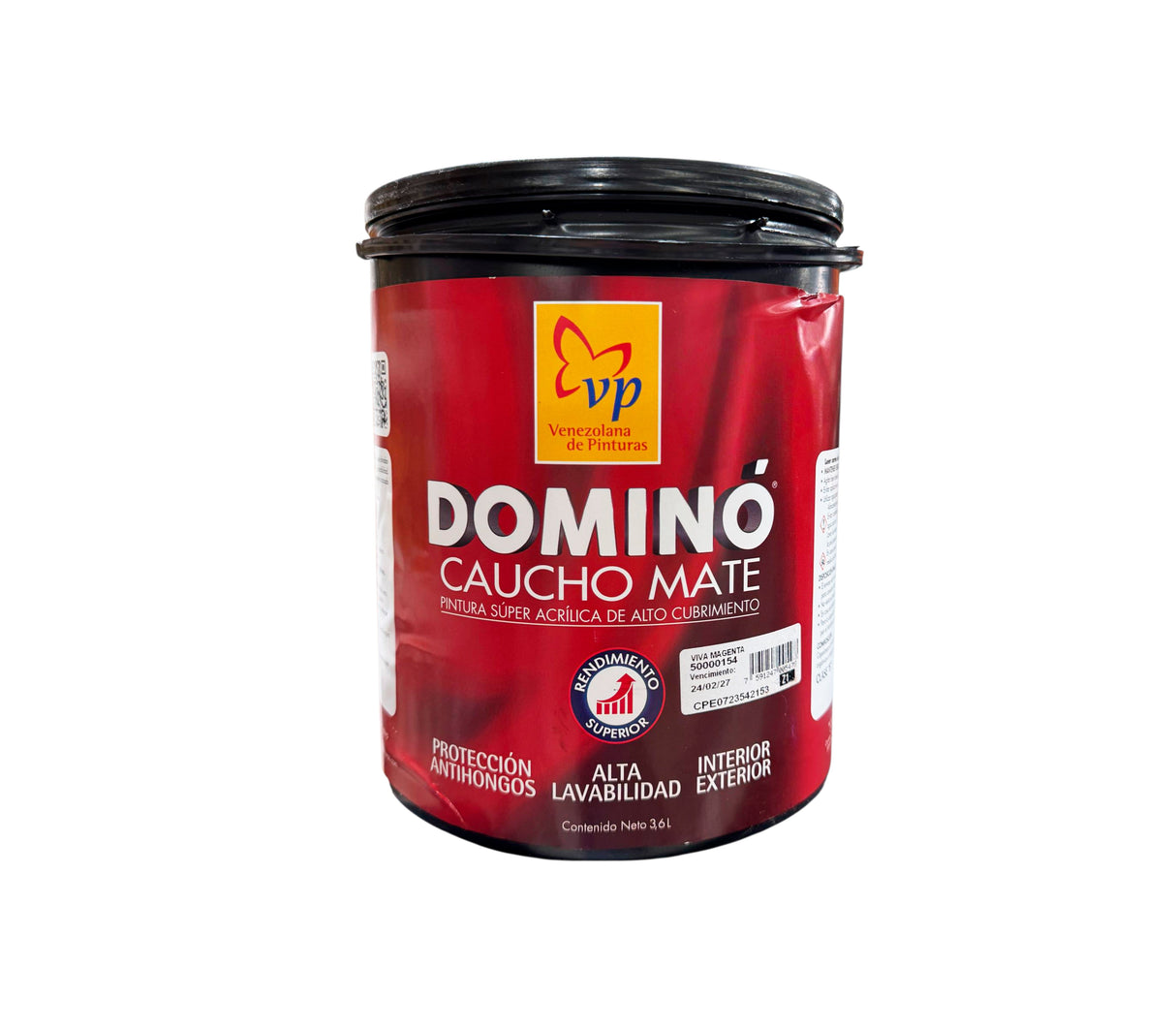 Pintura Dominó Galón Caucho Mate Interior - Exterior Clase B Vp