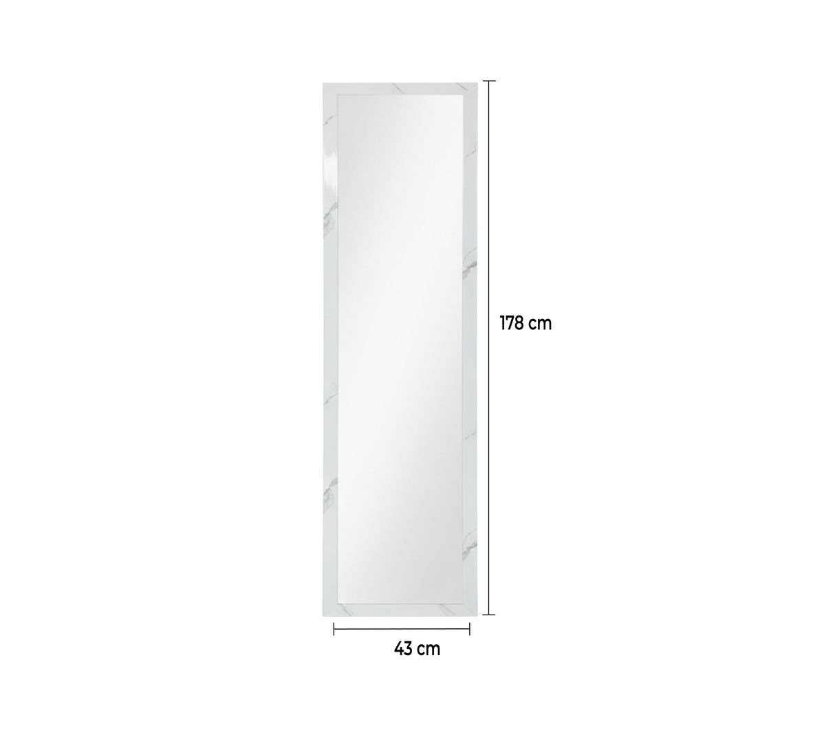 Espejo Rectangular con Marco en PVC Marmolizado Powerfik