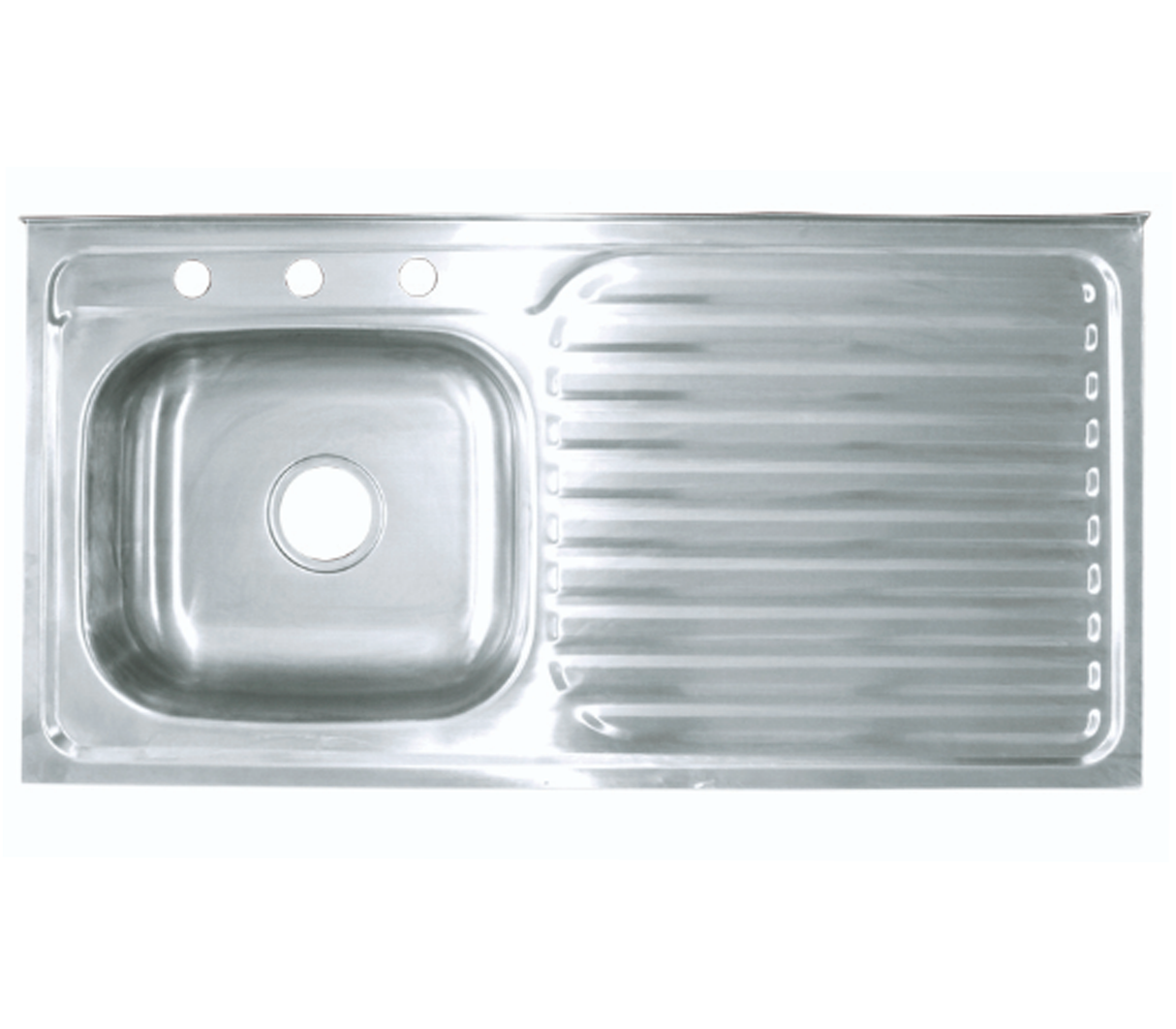 Fregadero 100X50CM sobreponer bordes con perfil 1 ponchera izquierda con escurridor FERMETAL