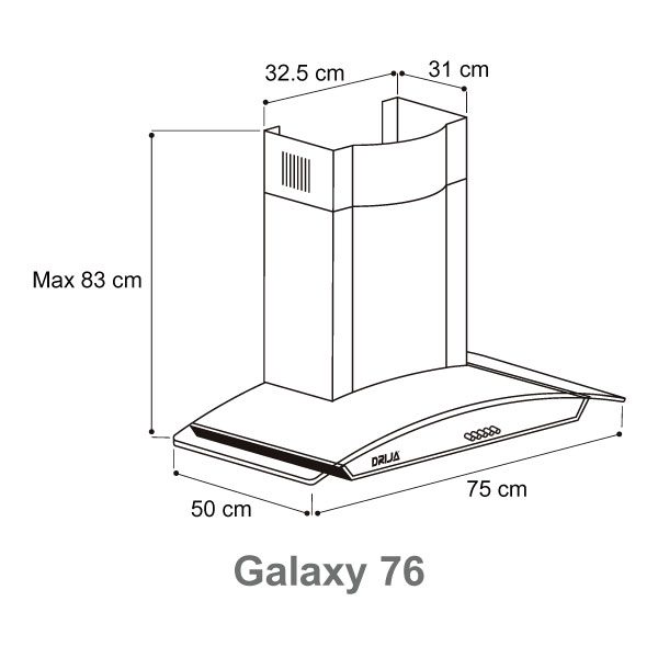 Campana Galaxy 76cm acero Drija