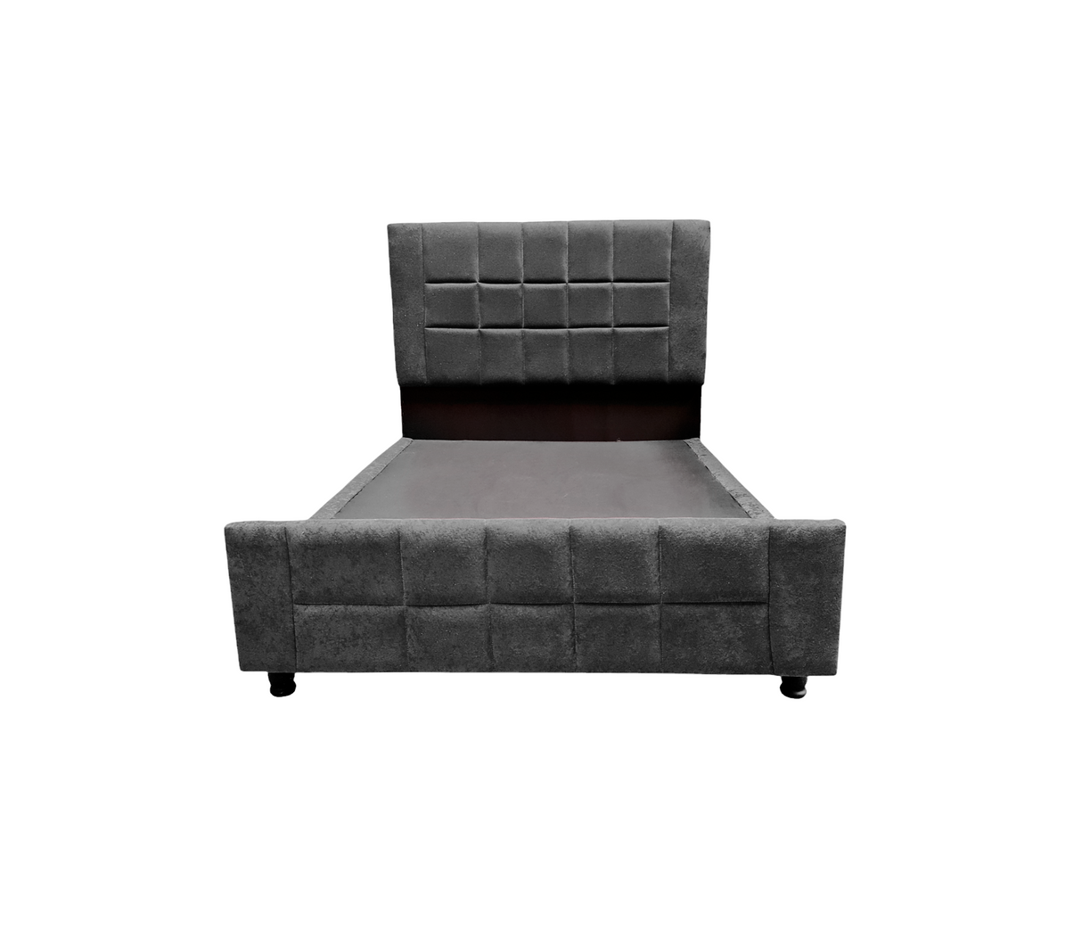 Box Spring Cuadro Matrimonial con Copete Tela Gamuzada Driha