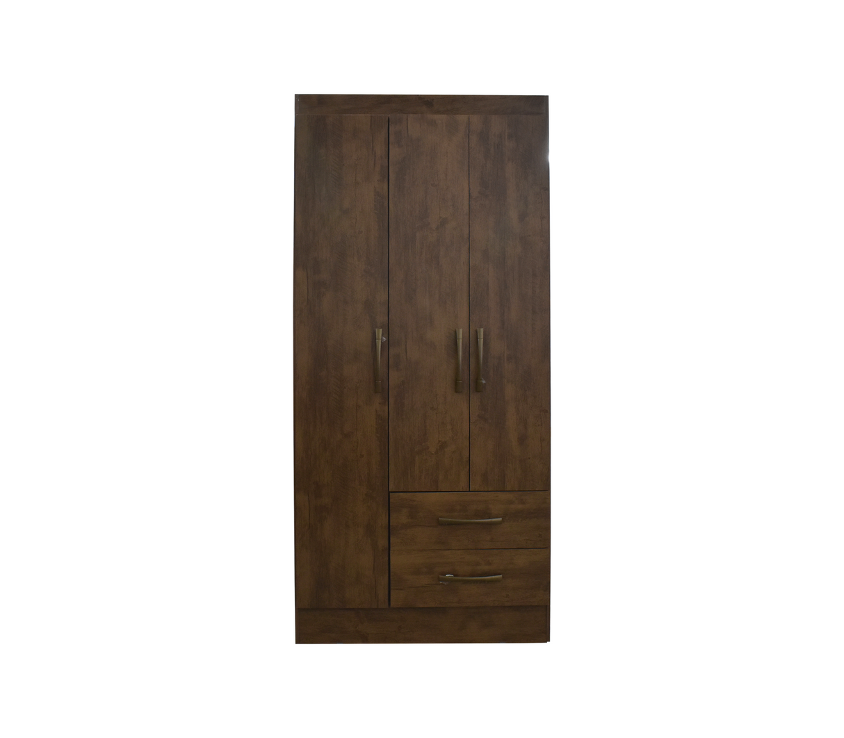 Ropero 951331 lima 3 puertas 2 gavetas castaño w Dj Muebles