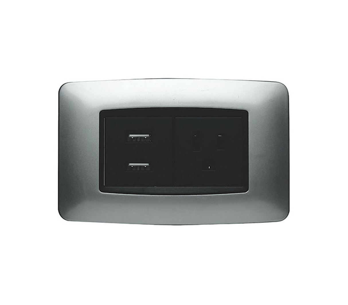 Toma Moderno con Tapa USB Plata Lumistar