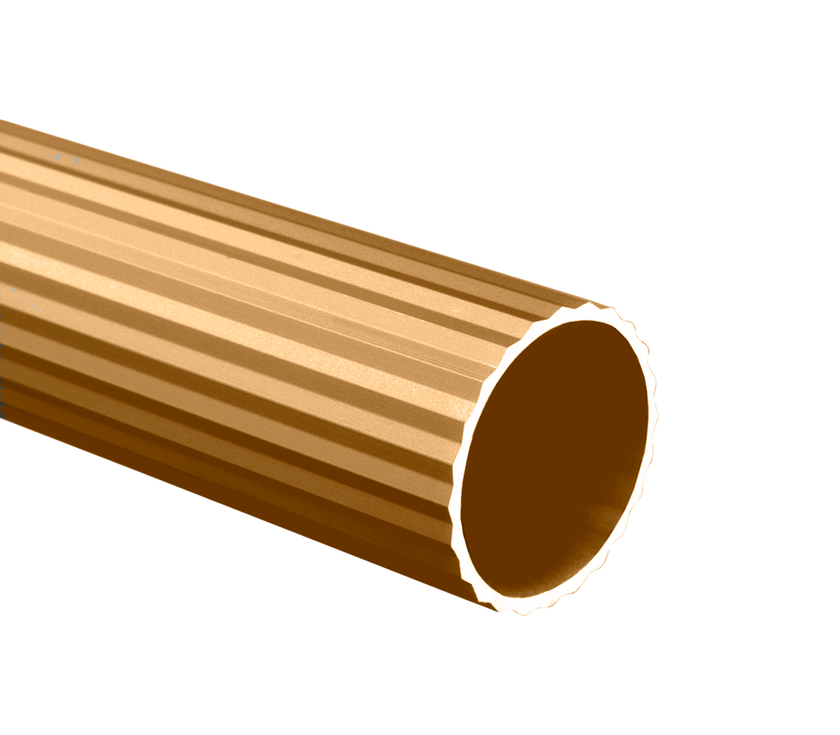 Tubo redondo acanalado aluminio oro 13mm x 2m Tauro