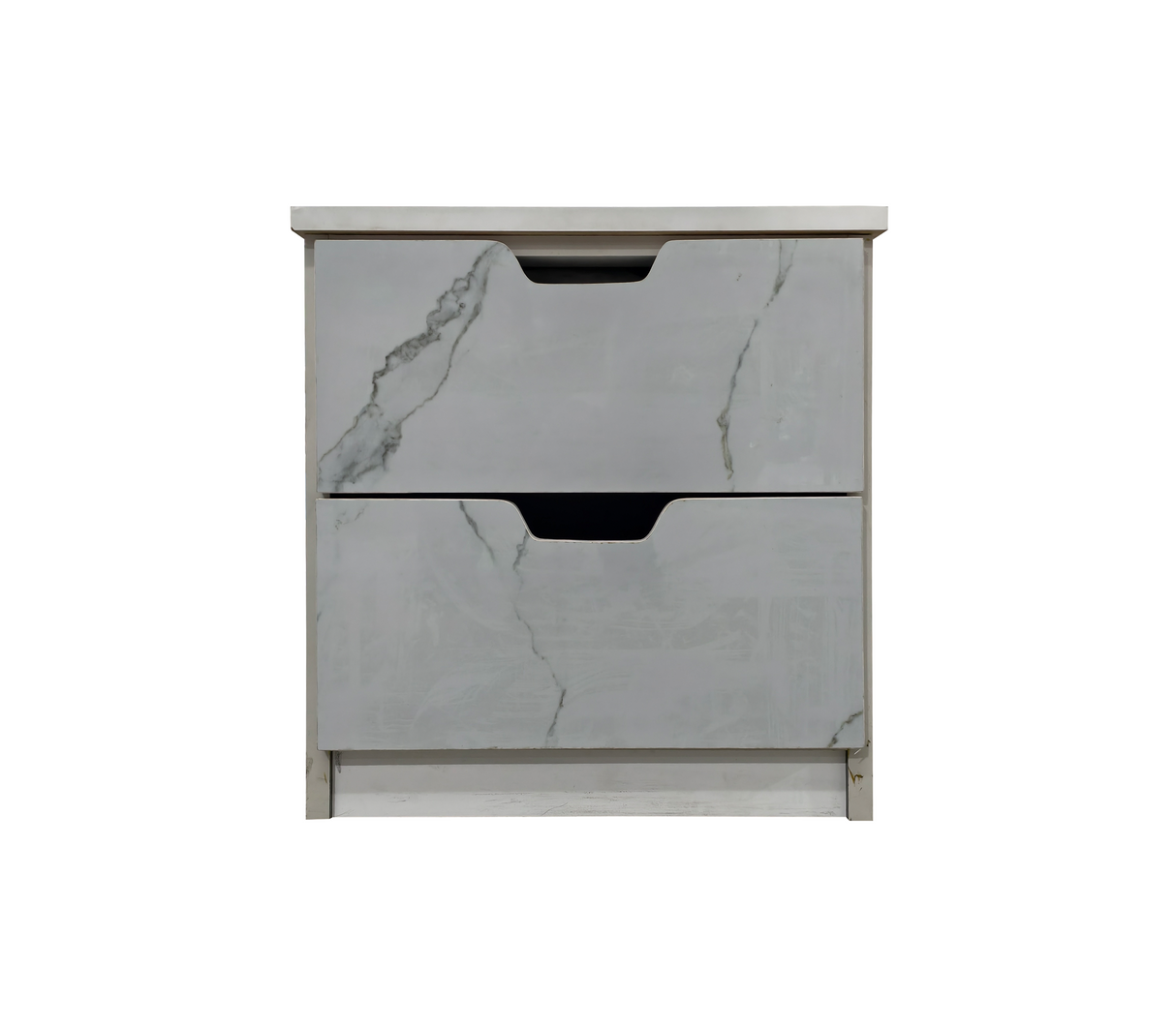 Mesa de Noche en PVC Marmolizado 2 Gavetas Powerfik