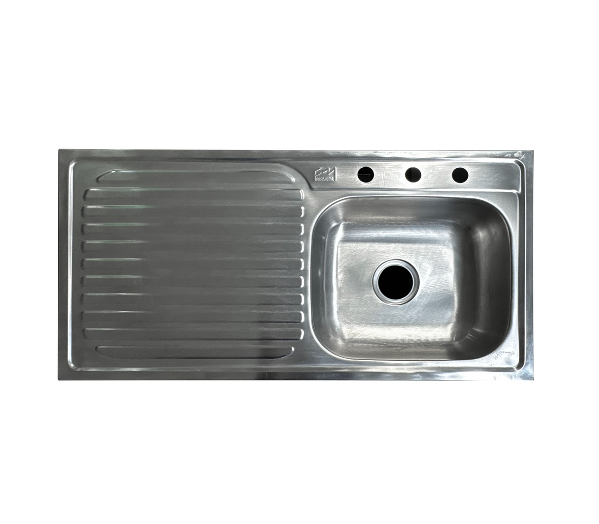 Fregadero 100x50 cm sobreponer bordes con perfil 1 ponchera derecha con escurridor Fermetal