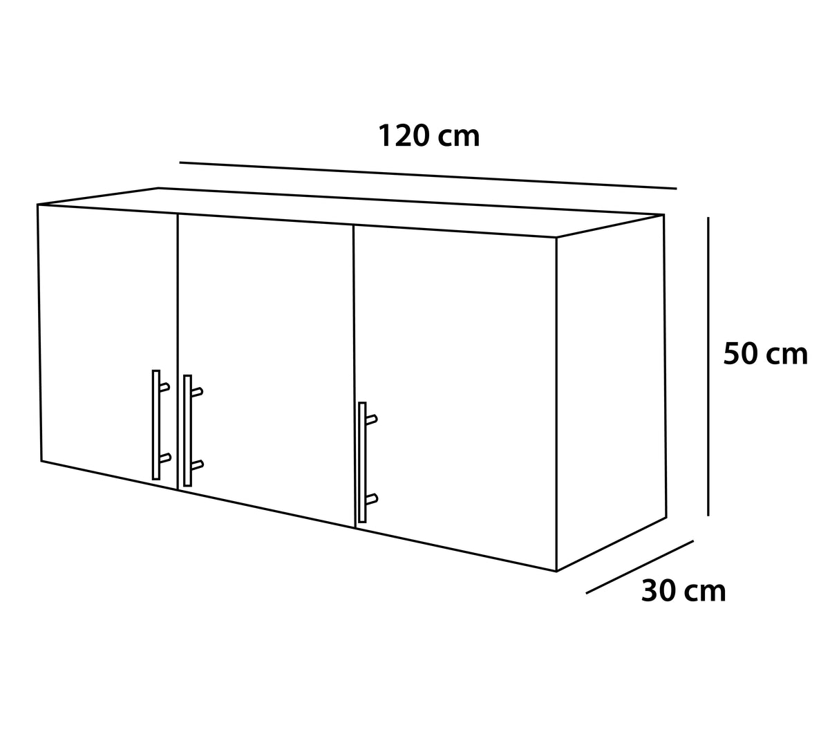 Mueble aéreo de cocina 3 puertas blanco Powerfik