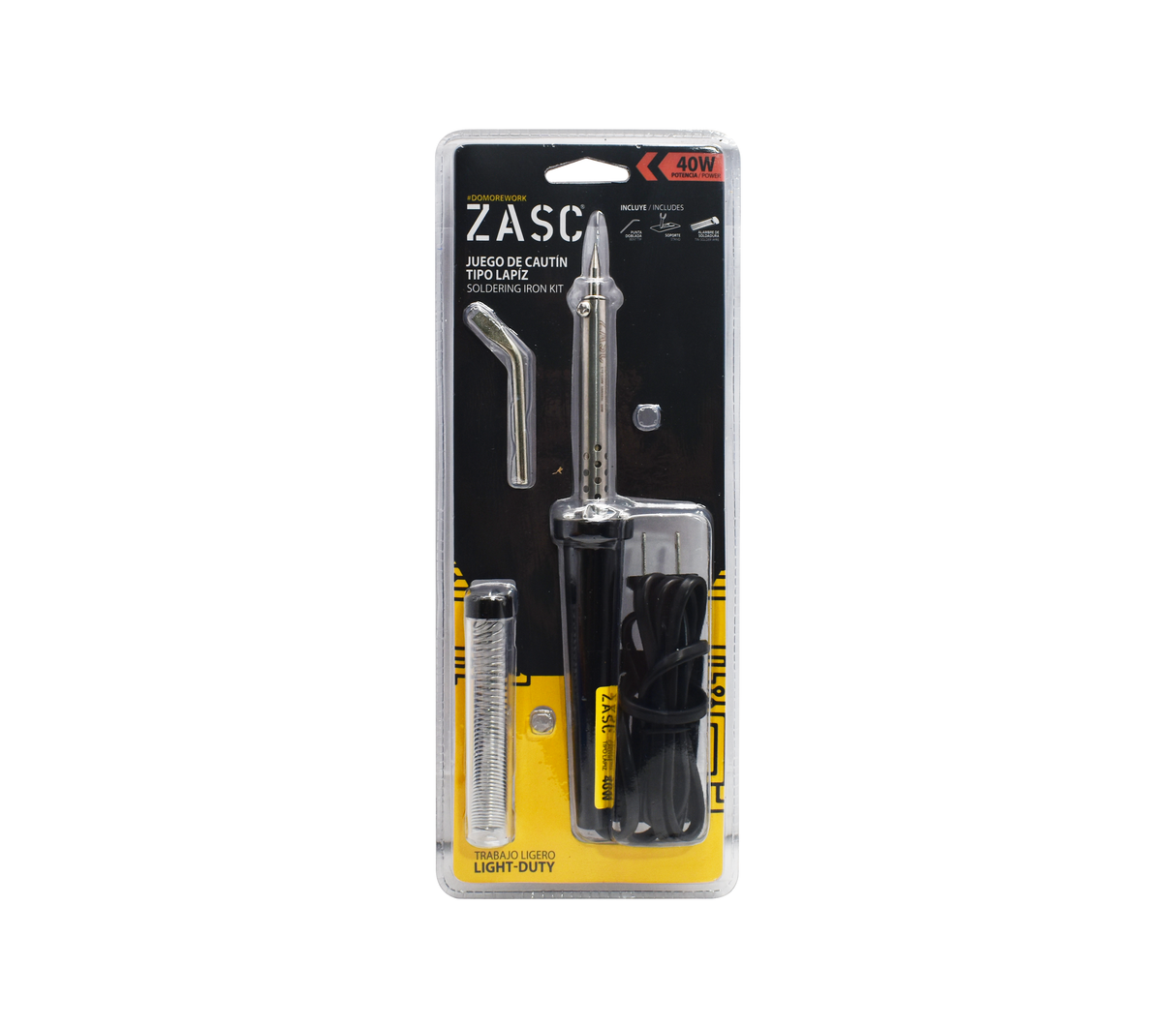 Set de cautín con estaño 40W 1.2M Cod.4-383 Zasc