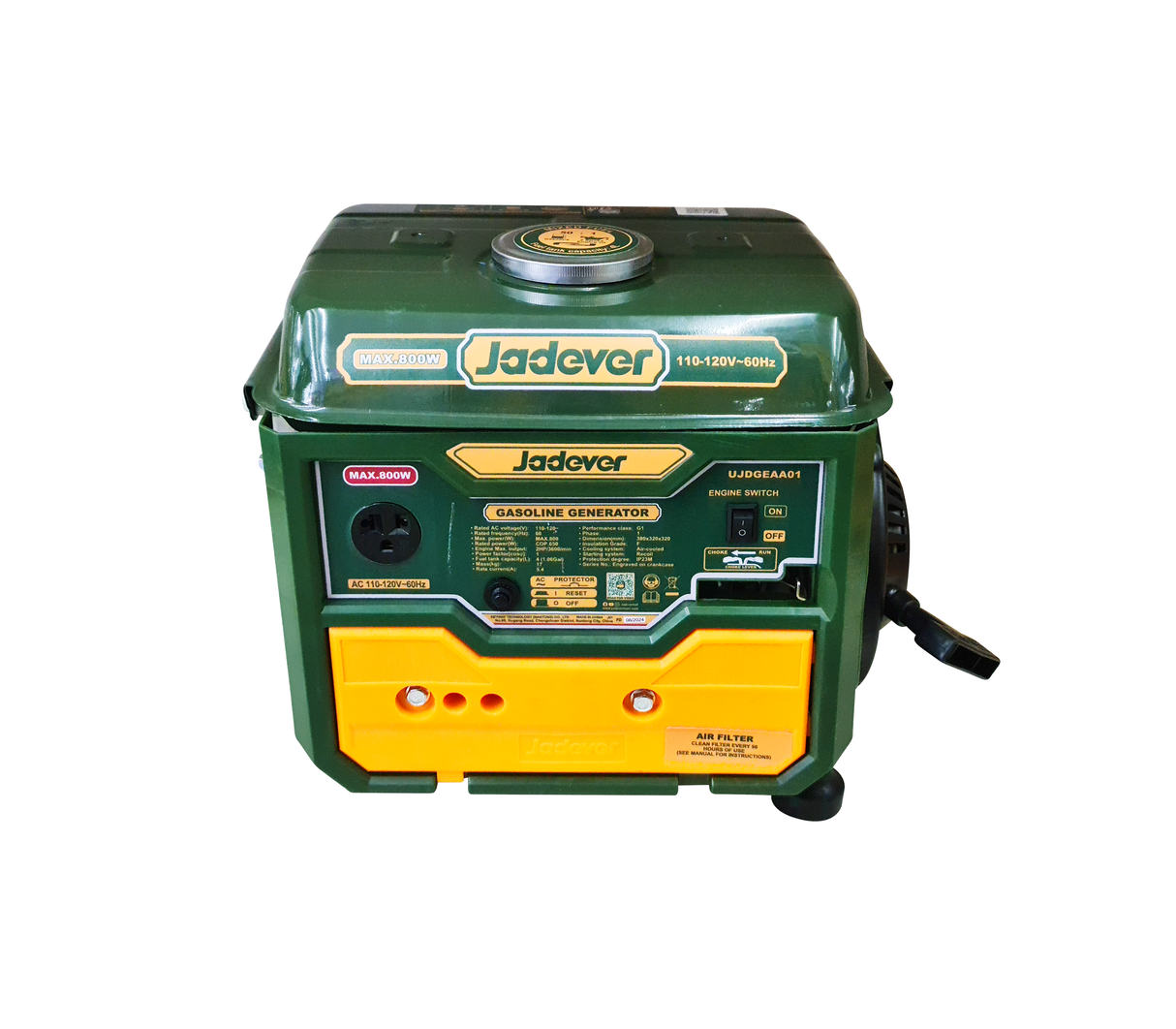 Generador eléctrico a gasolina 800w Jadever