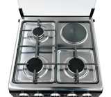 Cocina a gas 20" de piso 3 hornillas + 1 elect c/horno negro Nero