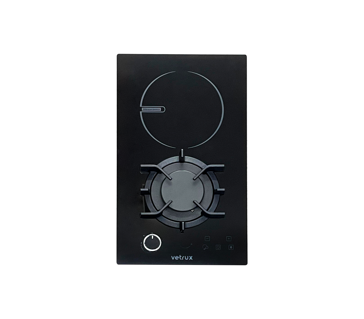 Tope de cocina dual gas/eléctrico 2hornillas 30cm (11") 220V negro Flexi Vetrux