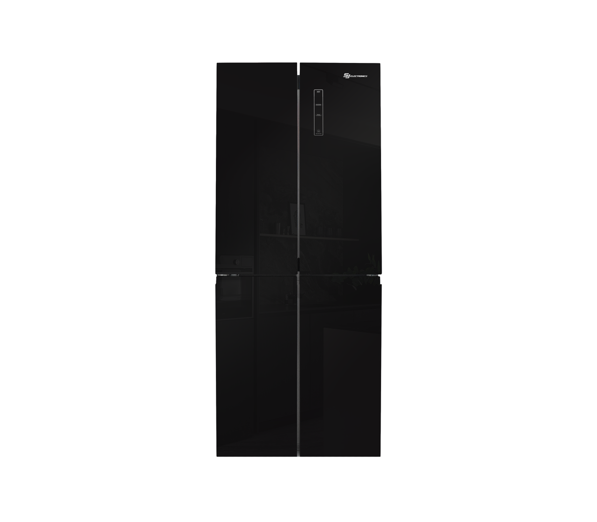 Nevera Cross Door 400lts sj-520sp espejo negro Sj Electronics